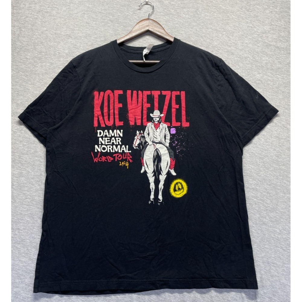 Bella + Canvas T Shirt Mens XL Black Koe Wetzel Damn Near Normal World Tour 2024